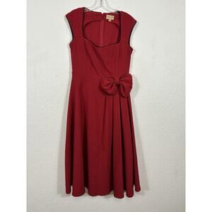 Lindy Bop Dress Size M Red Rockabilly‎ Swing Retro Sleeveless Polyester Blend